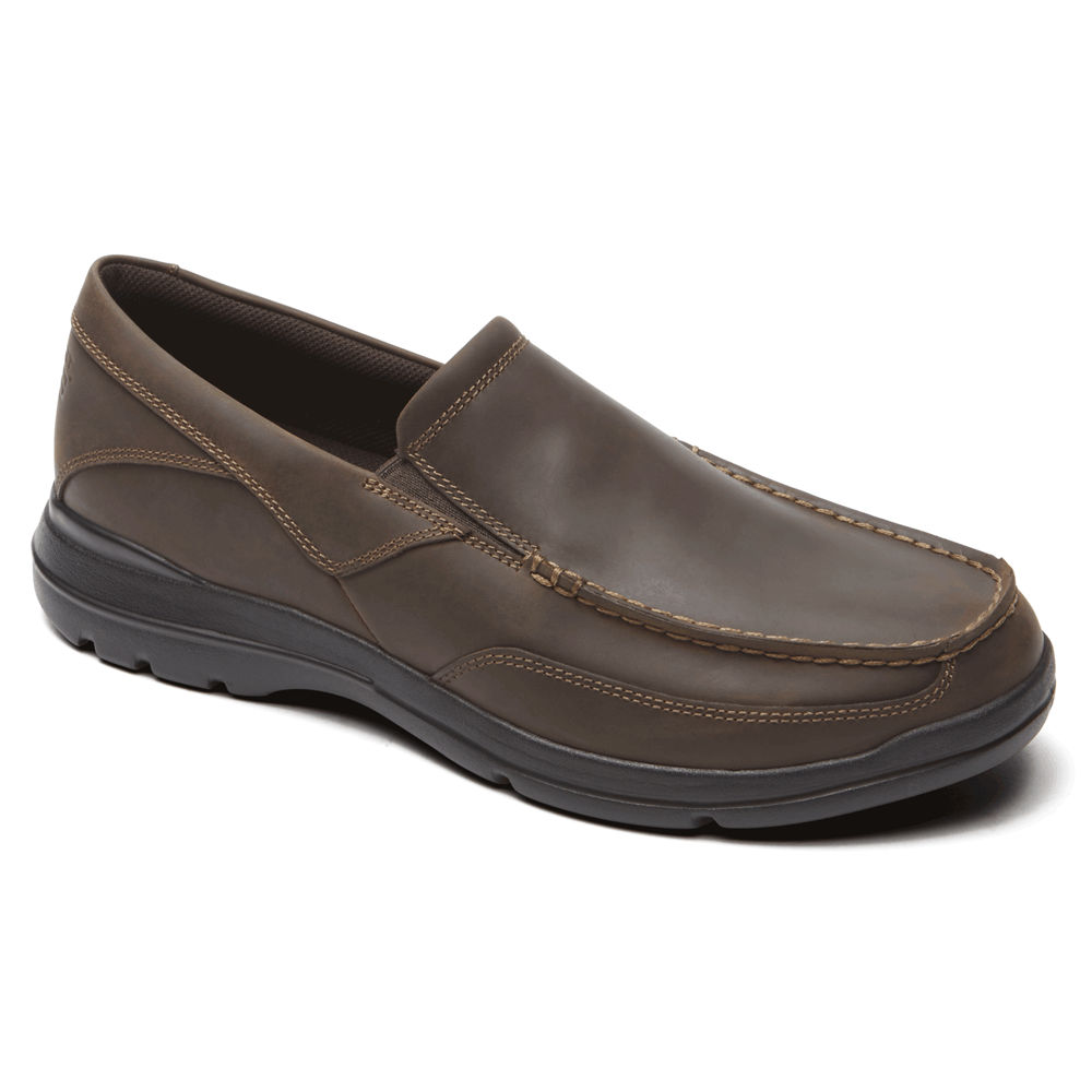 Sapato Vela Rockport Homem Marrom Escuro - Junction Point - 39257ZLYT